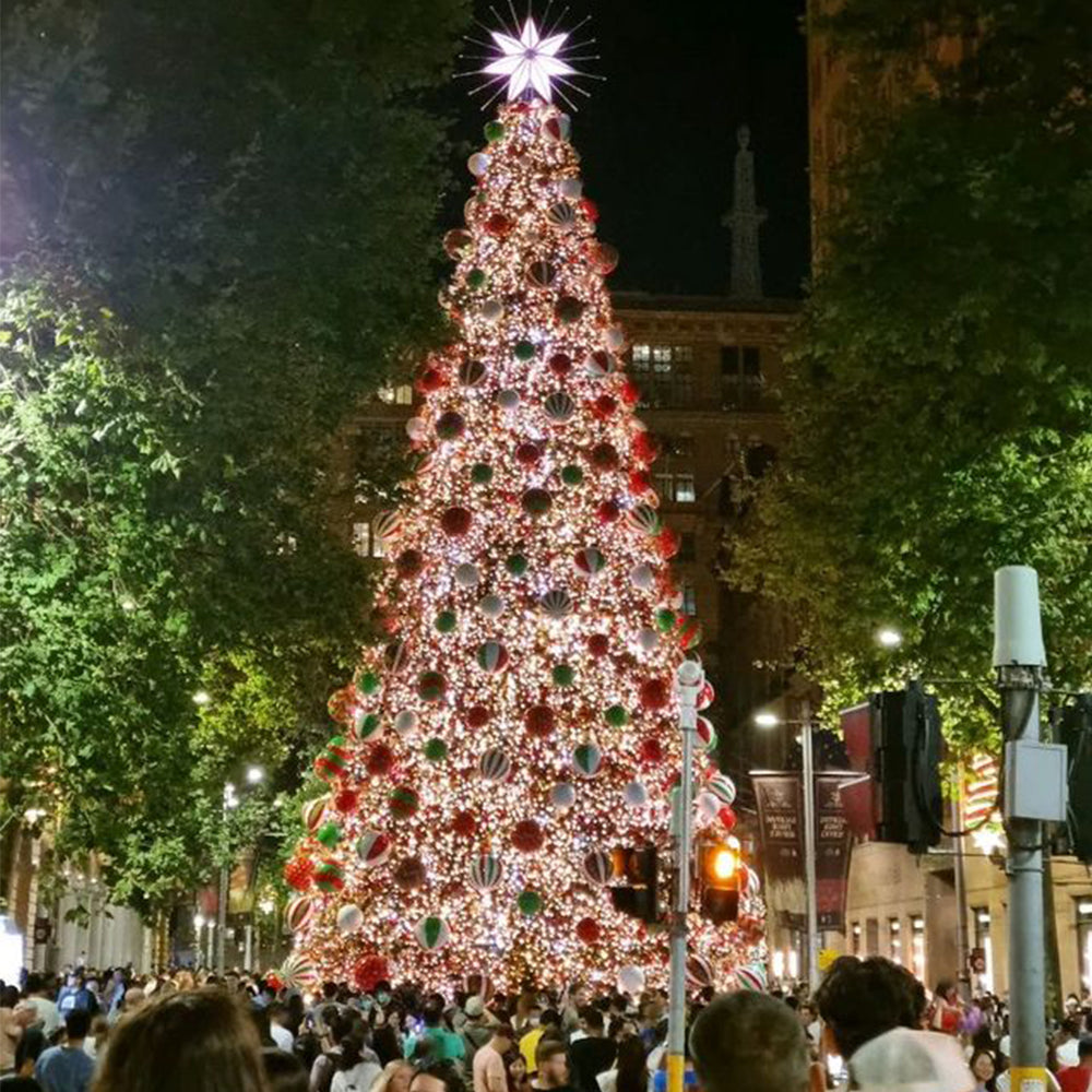 Commercial Giant Red Spiraled LED Christmas Tree
