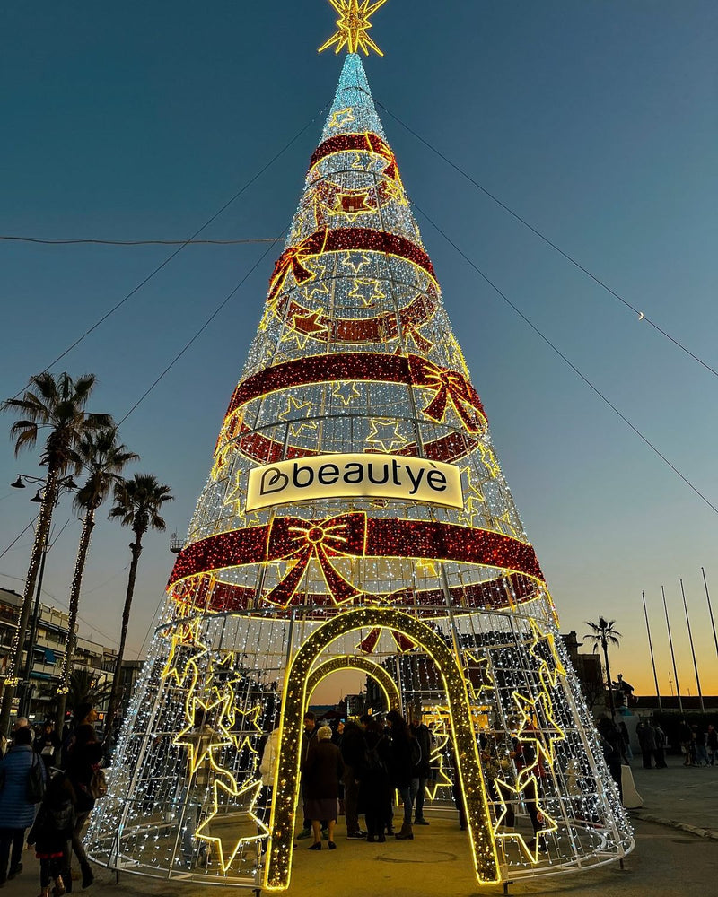 Professional 6M(20FT) / 10M(33FT) / 15M(50FT Giant Outdoor LED Christmas Tree: Customizable Walk-through Frame Motif Tree for Commercial Plaza & Malls