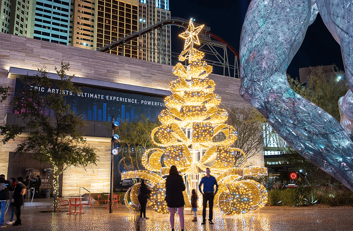 Giant Commercial Outdoor Ribbon Motif Christmas Tree with LED Lights - 6M(20FT) / 10M(33FT) / 15M(50FT) & Custom Sizes