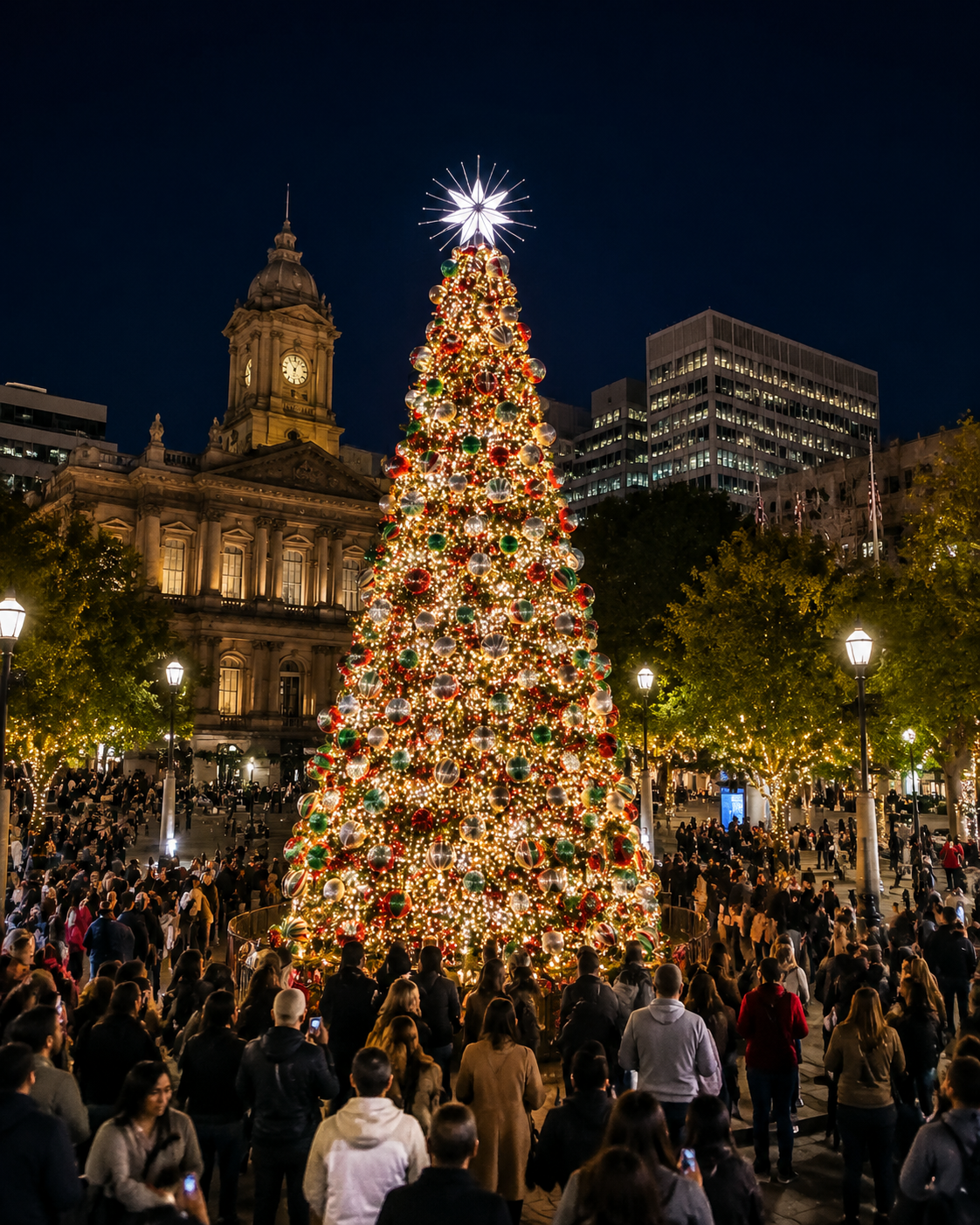 Commercial Giant Red Spiraled LED Christmas Tree - 6M (20ft) / 10M (33ft) / 15M (50ft) & Custom Sizes Available
