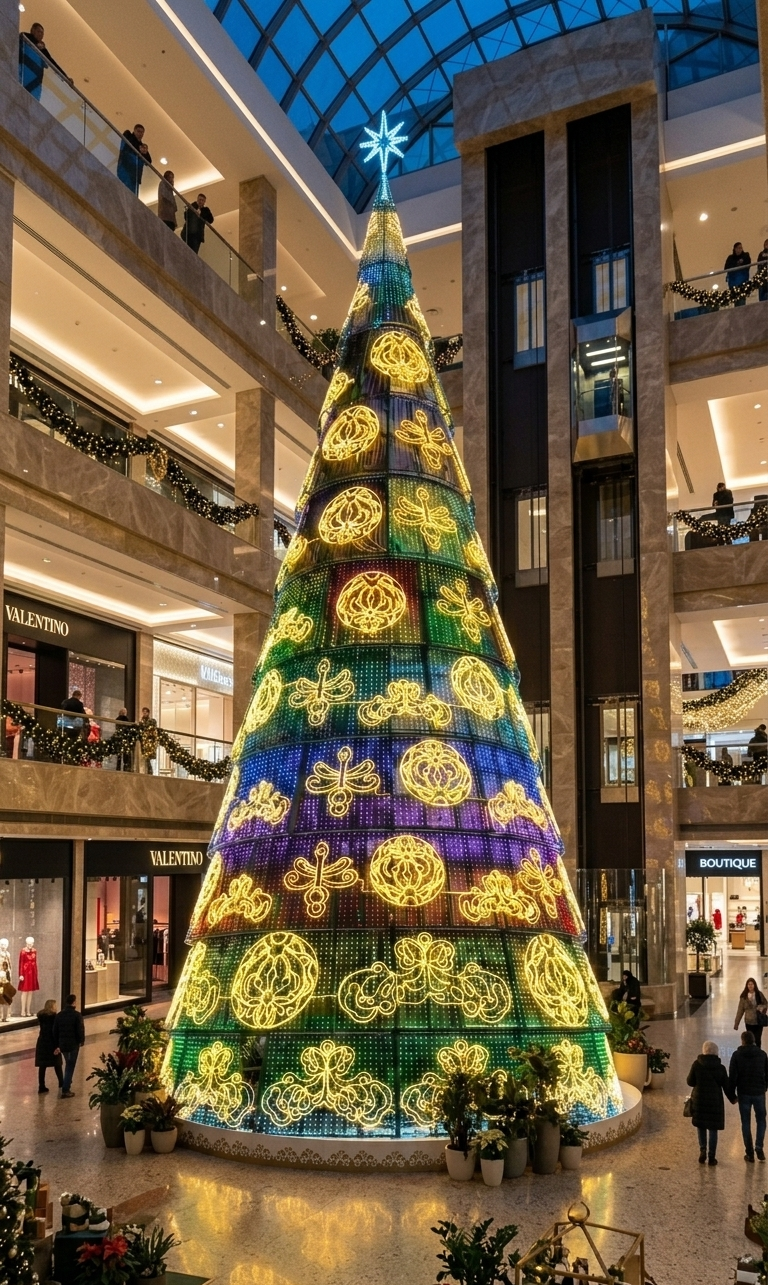 Giant Outdoor Commercial Christmas Tree with LED Motifs - 6M(20FT) / 10M(33FT) / 15M(50FT & Custom Sizes